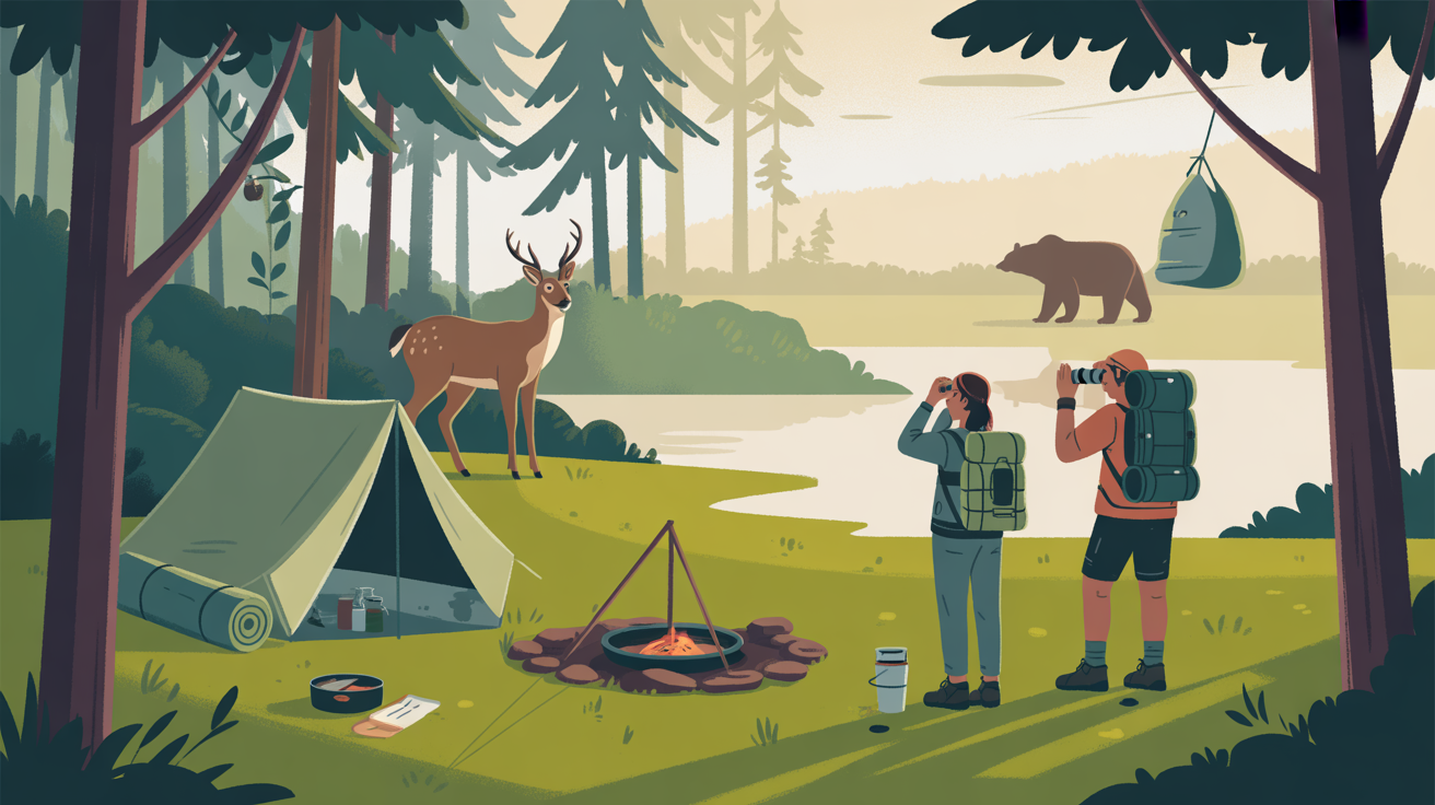 Camping sauvage et animaux : comment les observer et réagir ?