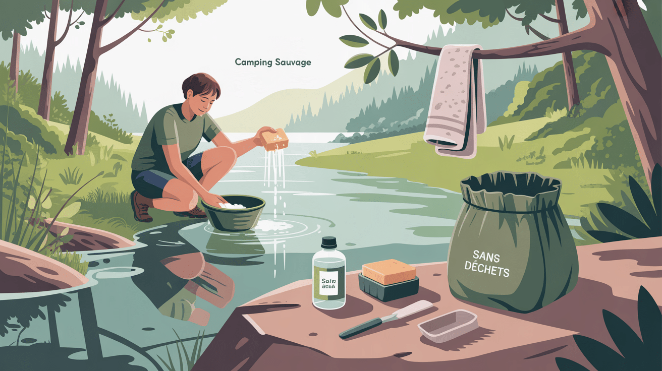 Camping sauvage : se laver sans eau et sans déchets