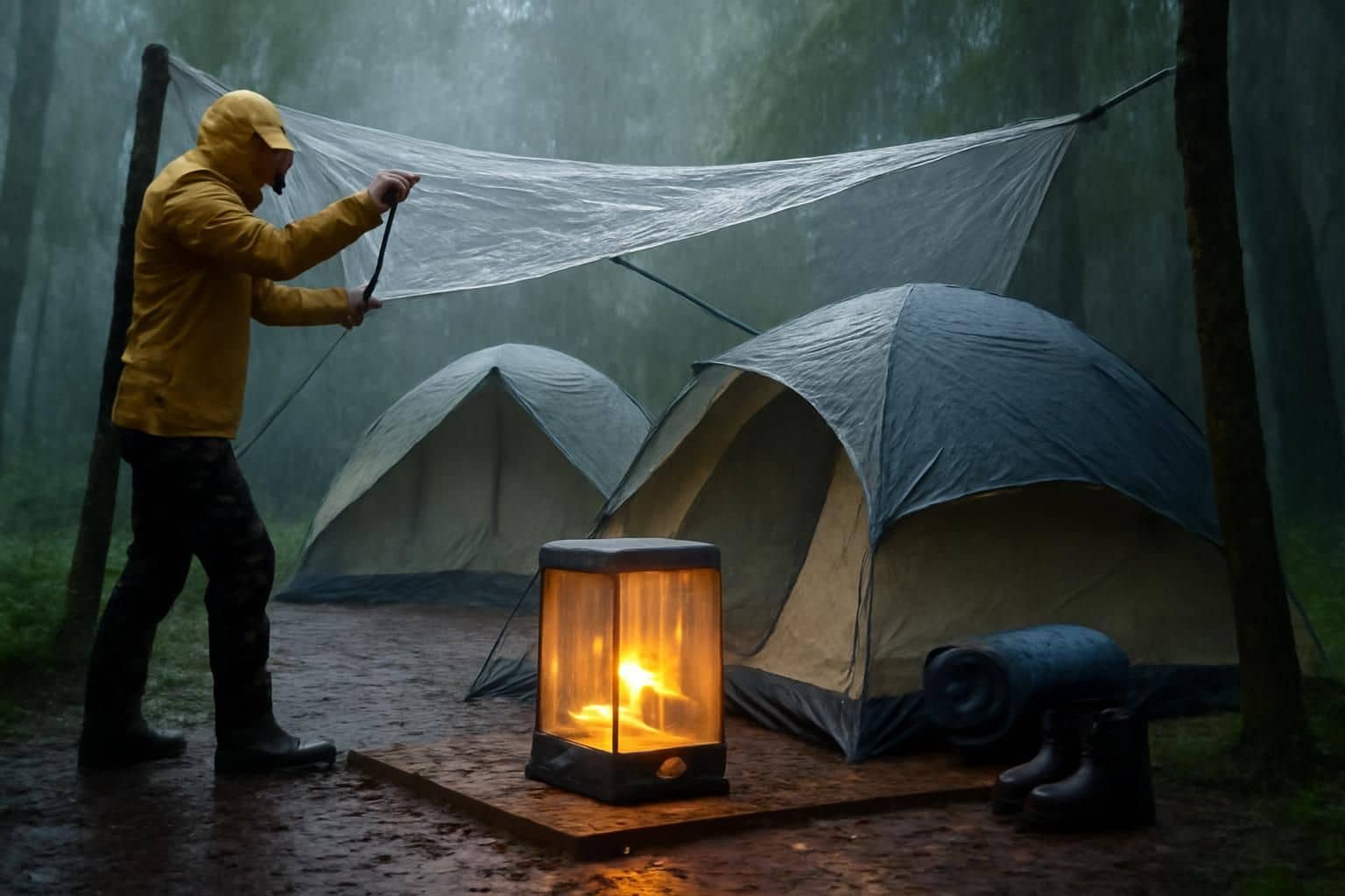 Comment rester au sec en camping sous la pluie : astuces et conseils pratiques